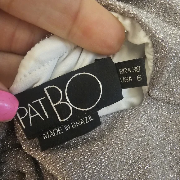 PatBO LUREX SILVER CUT OUT MAXI DRESS SZ 6 US - Picture 5 of 15